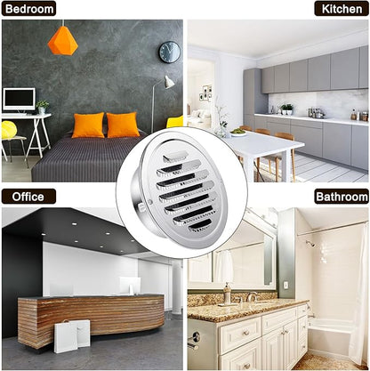 Zonon 36 Pcs Stainless Steel Soffit Vents 4 Inch Round Dryer Vent Cover with Mesh Screen for Home Outdoor Bathroom Wall Ceiling Outside Exterior Exhaust (Silver)