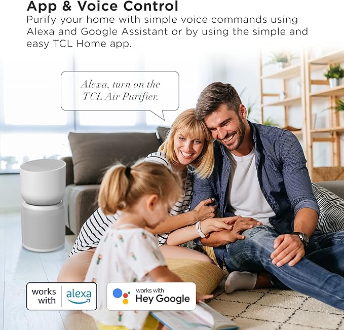 TCL Breeva A3 Smart Air Purifier with 5-Stage Clean, True HEPA (H13), Removes 99.97% of Dust/Bacteria/Odors & More, App & Voice Control, Auto Shield, Ultra-Quiet, White (A315W)