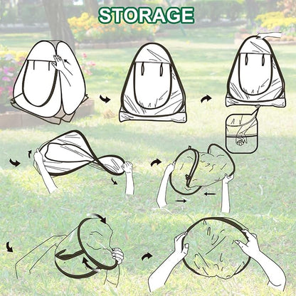 Plant Mini Greenhouse Pop Up Transparent Greenhouse Freeze Protection PVC Plant Cover with Roll-up Zipper Entry Doors for Indoor and Outdoor Gardens Protecting Plant from Cold Frost(PVC, 28x28x32in)