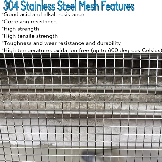 Upgraded 2PACK SS Wire Mesh, 4 Mesh Completely Welded, 12 X 24 in(310mm X 620mm), Stainless 304, Easy to Cut and Make Straight, Never Rust by Valchoose