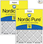 Nordic Pure 16x16x1 (Actual Size: 15 3/4 x 15 3/4 x 3/4) Pleated MERV 10 Air Filters 2 Pack