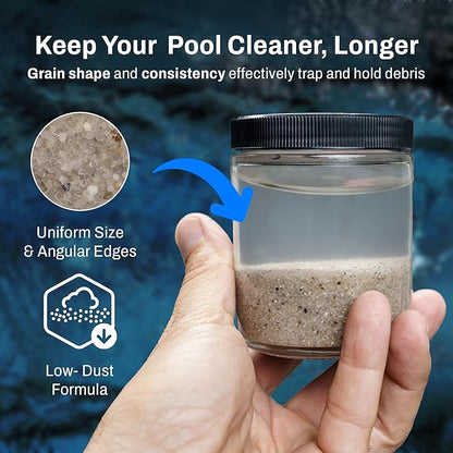3-Pack Pool Filter Sand, Premium Filtration with Pure Silica Formula, 50 Lbs - Swimming Pool System Accessories and Supplies for Cleaning and Maintenance