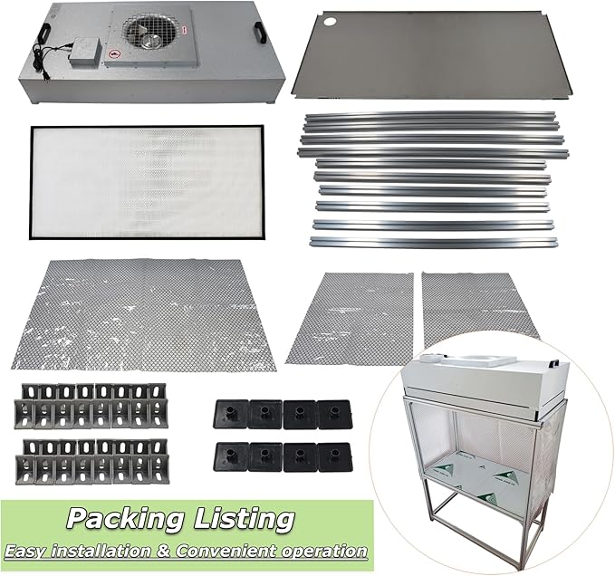 INTSUPERMAI Vertical Laminar Flow Hood Air Flow Clean Bench Workstation with HEPA Aluminum Blade Fan Rated Air Volume 706cfm Dust Free Room Workshop for Dust Free Work Operatiom 110V