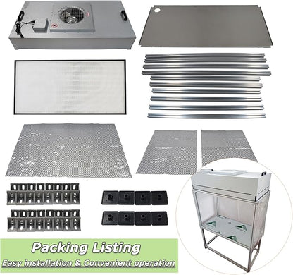 INTSUPERMAI Vertical Laminar Flow Hood Air Flow Clean Bench Workstation with HEPA Aluminum Blade Fan Rated Air Volume 706cfm Dust Free Room Workshop for Dust Free Work Operatiom 110V