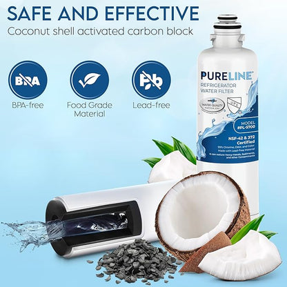 Pureline Replacement for Bosch® Ultra Clarity® Pro Water Filter, BORPLFTR50, 11025825, BORPLFTR55, 12028325, 11032531, 12033030, B36CT80SNS, B36CL80ENS, WFC100MF Refrigerator Water Filter (3 Pack)