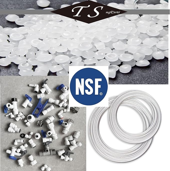 NSF 1/4" inch Water Line Tubing and Push to Connect Fittings for Reverse Osmosis Water Filter RO fittings,14 pcs connetors+30 feet 1/4" O.D. (6.4mm) water tubing.