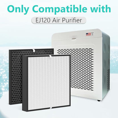 EJ120 Replacement Filter Compatible with EJ Air Purifier, Include Efficiency Filter and Activated Carbon Filter