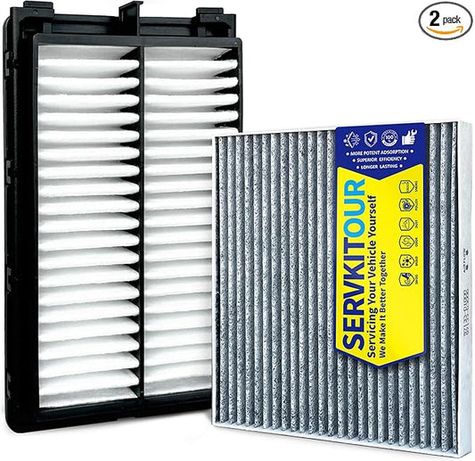 Engine Cabin Air Filter Set for Tucson (2022-2025) 2.5L Gas, Santa Fe (2021-2025) 2.5L, Sonata (2020-2025), Santa Cruz (2022-2025) 2.5L, NOT HYBRID, Replace 97133L1000, 28113L1000