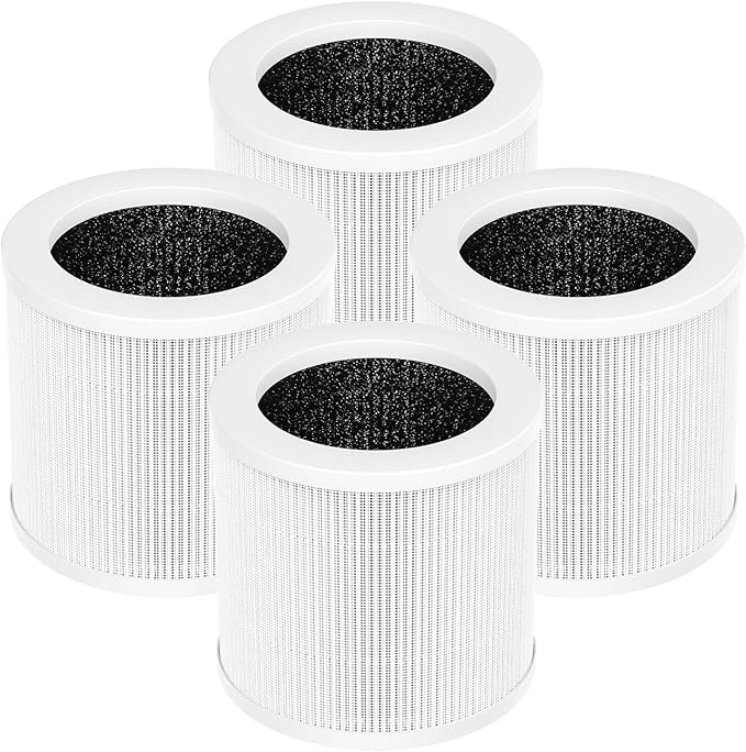 4 Pack A1 Replacement Filter Compatible with VEWIOR Air Purifier HQSC-50, HQKJ-80, AMEIFU AP01W, KOIOS HQKJ-50 Air Pur ifier, 3-in-1 HEPA Air Cleaner Filter