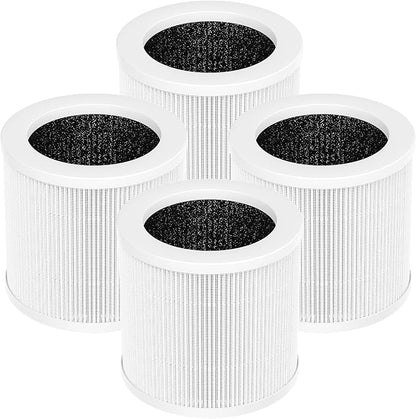 4 Pack A1 Replacement Filter Compatible with VEWIOR Air Purifier HQSC-50, HQKJ-80, AMEIFU AP01W, KOIOS HQKJ-50 Air Pur ifier, 3-in-1 HEPA Air Cleaner Filter