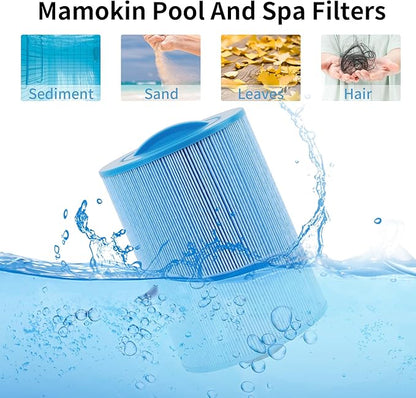 PWW50P3-M Spa Filter, Replaces Unicel 6CH-940RA，Filbur FC-0359M, 817-0050, 25252, 03FIL1400, PWW50P3-M(1 1/2" Coarse Thread),45 sq.ft Screw in Hot Tub Filter,L x OD:7 5/8"x 6" 2 Pack