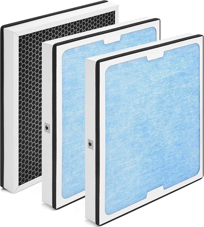 550 HEPA & Activated Carbon Filter Replacement Set Compatible with AlorAir CleanShield HEPA 550 Air Scrubber, 17.2x15.3x2, 3-Pack