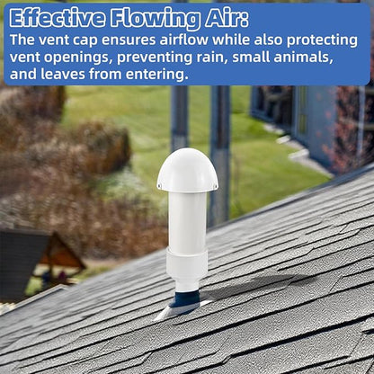1.5 Inch Vent Stack Pipe Filter,Septic Tank Filter Vent Sewer Vents Cap for PVC Roof ABS Pipe Plumbing,Roof Vents Filters Remove Outdoor Septic and Sewer Odors&Improve Yard Patio Air,with Mushroom Cap