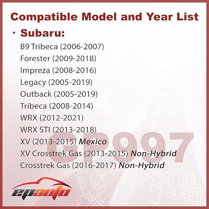 EPAuto GP997 (CA9997) Panel Engine Air Filter, Compatible with Subaru Impreza (2008-2016), Legacy (2005-2019), Outback (2005-2019), WRX (2015-2018), Forester (2009-2018), Tribeca (2008-2014)
