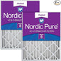 Nordic Pure 16x20x4 (15_1/2 x 19_1/2 x 3_5/8) Pleated MERV 8 Air Filters 2 Pack