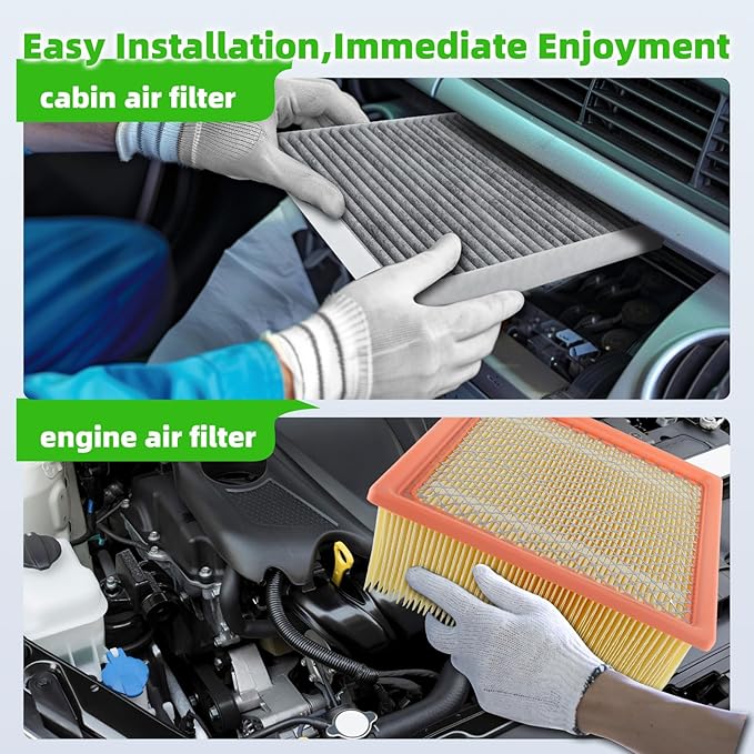 AUTOKAY Cabin Engine Air Filter kit Fits for Ram 2500 3500 4500 5500 6.7L 2016-2025 6.4L 2019-2025 RE# CF11671 CA10261 68318365AA 53034051AB 68406048AA 68517554AA C25858 AF27684 EG2161P11 PA4318