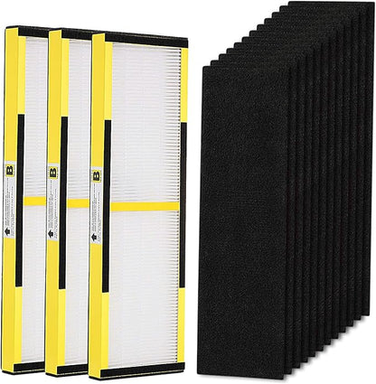 3 Pack FLT4825 True HEPA Filter B Replacement with Activated Carbon Pre-Filters Compatible with Air Purifier AC4825 AC4300 AC4800 AC4900 AC4850