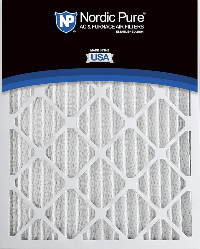 Nordic Pure 20x25x2 (Actual Size: 19 1/2 x 24 1/2 x 1 3/4) Pleated MERV 12 Air Filters 3 Pack
