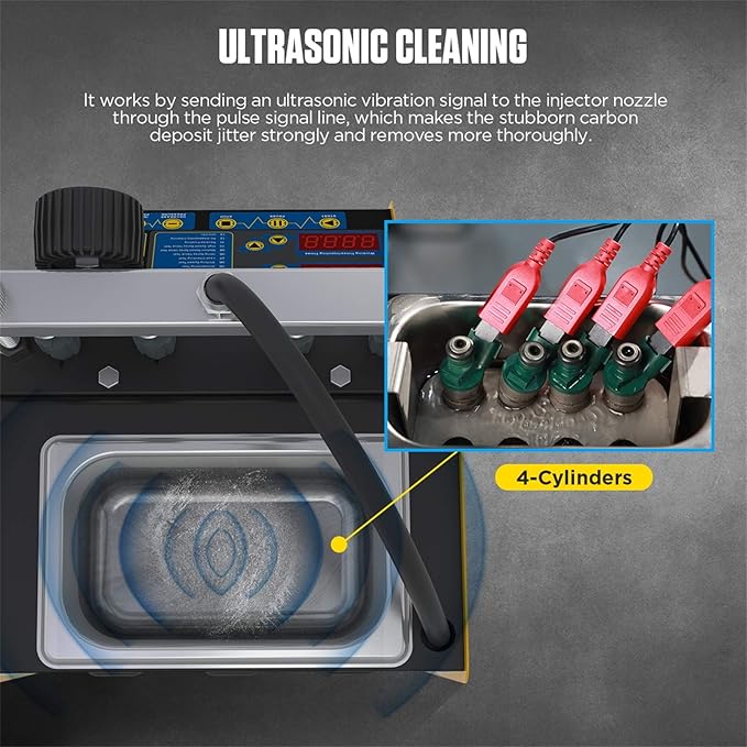 AUTOOL Ultrasonic Fuel Injector Cleaner Tester Support Petrol Motorcycle Automotive Fuel Cleaning