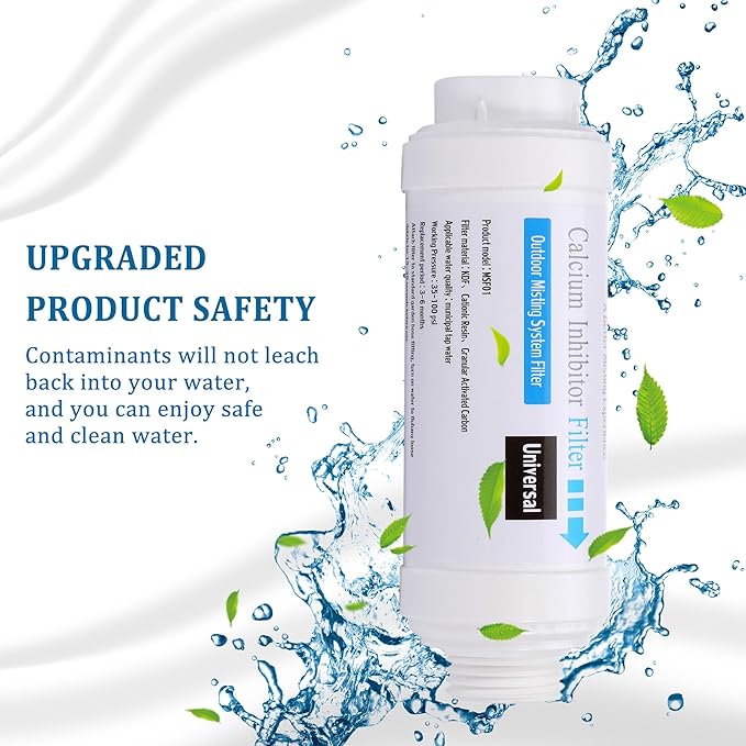 Yoption Calcium Inhibitor Filter, Outdoor Misting System Filter, for Preventing Scale Buildup and Clogging of Garden Patio Misters - 4 Pack