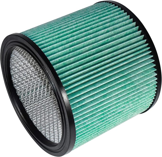 HQRP High Efficiency H14 HEPA Cartridge Filter 2-pack Replacement for Shop-vac 90350 90340 90304 9035033 90344, Fits most 4-16 Gallon Shop-Vac Wet/Dry Vacuums, Washable and Reusable, Green