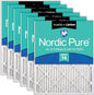 Nordic Pure 20x20x1 (Actual Size: 19 1/2 x 19 1/2 x 3/4) Pleated Air Filters MERV 14 Plus Carbon 6 Pack