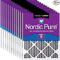 Nordic Pure 14x20x1 (Actual Size: 13 1/2 x 19 1/2 x 3/4) Furnace Air Filters MERV 8 Pleated Plus Carbon 12 Pack
