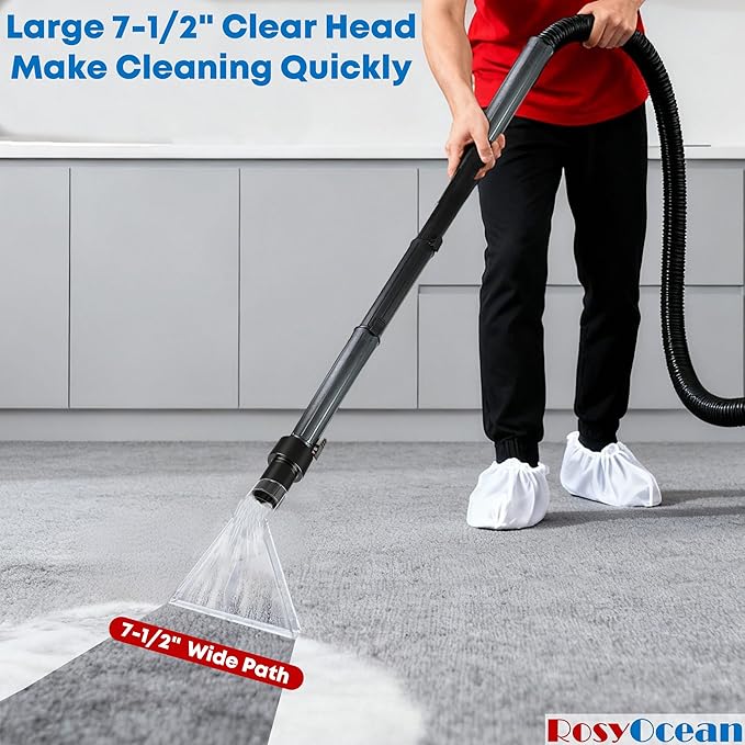 Universal Compatible with All Shop Vacs Extractor Attachment with 2-1/2" & 1-7/8" & 1-1/4" Three Adapters Auto Detailing Vacuum Head Extraction Accessory for Upholstery & Carpet Cleaning