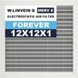 12x12x1 Reusable Air Filter, Electrostatic, Washable Lasts a Lifetime, Breathe Fresher Air in Home and Office HVAC AC Furnace Systems, Merv 8 (Actual Size: 11.38x11.38x0.82 Inch)