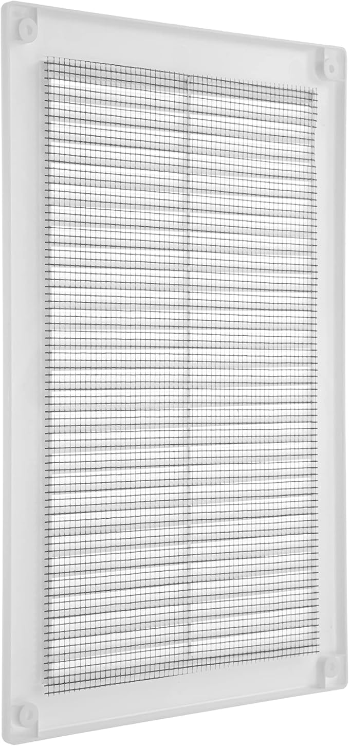 Vent Systems 6" x 10" Inch (Opening Dimensions) - Pack of 5 - Plastic White Soffit Vent Cover - Flat Rectangular Air Vent Grille - Air Vent Deflector - HVAC 8" x 12" Inch (Overall Dimensions)