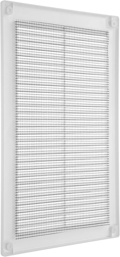 Vent Systems 6" x 10" Inch (Opening Dimensions) - Pack of 5 - Plastic White Soffit Vent Cover - Flat Rectangular Air Vent Grille - Air Vent Deflector - HVAC 8" x 12" Inch (Overall Dimensions)