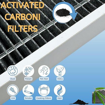 Nispira F1 C01 T02 Carbon Odor Reduction HEPA Filter Replacement For 3M Filtrete Room Air Purifier FAP-C01-F1, FAP-T02-F1, FAPF-F1-O, FAP-C01BA-G1, FAP-T02WA-G1, FAP-ST02W, FAP-ST02N 4 Packs