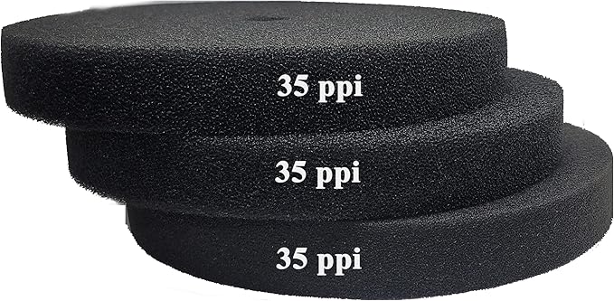 Aquarium Pond 5 Gallon Bucket DIY Bio Sponge Filter Media Pad Rounded 11x11 (35ppi 3 Pack)