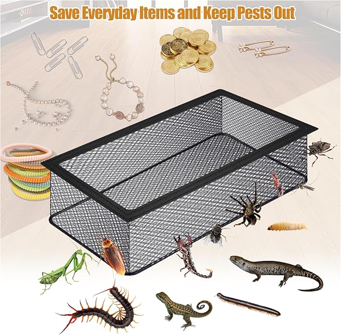 Floor Register Trap 4 x 10 Inch, Upgraded Floor Vent Filter Net Catches Toys Snacks Pet Hair and Pet Food, Air Vent Screen Mesh Keeps Bugs Out (2)