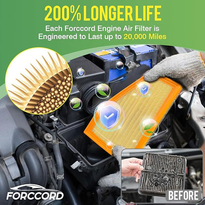2-Pack Engine Air Filter Fits for Jeep Grand Cherokee 2022-2025 2026, Grand Cherokee L 2021-2025 2026 3.6L 5.7L Replacement 68376815AA, 68542769AA, A31764, WA11196 Car Accessories