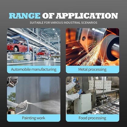 1/2" NPT Industrial Grade 4 Stage Gas Drying System, Coalescing Filter, Desiccant Dryer, Auto Drain, Compatible with Paint Spray, Plasma Cutter (Auto Version)