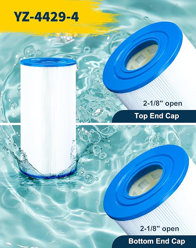 4429 Spa Filter Cartridge Replaces for Unicel C-4429, DSF25-50, FC-3082, Nemco 30, Darlly 40302, 30 sq.ft Hot Tub Filter, 4 Pack