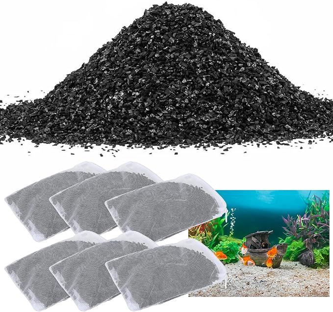 6Pack Aquarium Activated Carbon Bags Fit for Marineland All C-Series and Magniflow Canister Filters Rite-Size S, T and X, Charcoal Bags for Fish Tank Filter, Aquarium Carbon Media