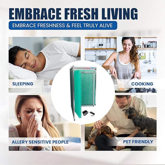 20x25x1 Polarized Media Electronic Air Filter - High Air Flow - Homeowner Installed - 1-Yr Supply of Replacement Pads - Simply Replace Your Current AC/Furnace Air Filter and PLUG IT IN!