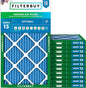 Filterbuy 20x30x1 Air Filter MERV 13 Optimal Smoke & Allergy Defense (12-Pack), Electrostatic Pleated HVAC AC Furnace Filters Replacement, Made in USA (Actual Size: 19.63 x 29.63 x 0.75)