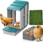 AUTENS Chicken Nesting Boxes, 1 Hole Laying Boxes,1 Nest Mat, Plastic Roll Away Chicken Nest Box, Egg Roll Out with Perch Eggs Protected Collection Area, Poultry Modular House Egg Coop Nest Perch