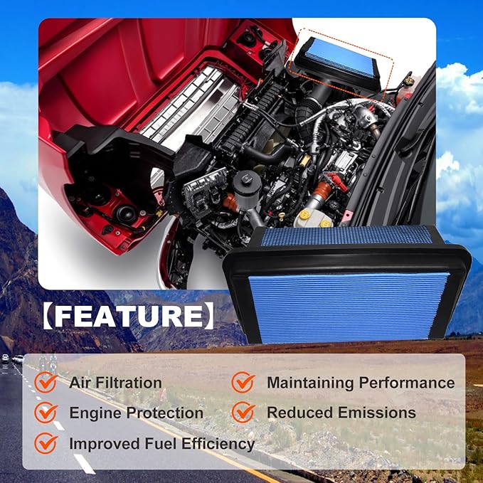 19405680 Engine Air filter Compatible with 2019-2025 International CV515 and CV Series Truck 6.6L V8,for 2019-2025 Silverado 4500/5500/6500 6.6L V8 Diesel,Replace 2518540C1,P643133