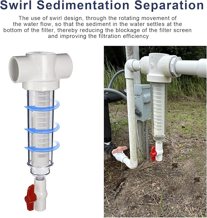 1-1/2" 100 Mesh Spin Down Sediment Replacement Water Filter Screen, Spin Down 1 1/2"-100 Sediment Filter Replacement for Rusco Vu Flow filter for Well Water Pump and Sprinkler Irrigation Filter System
