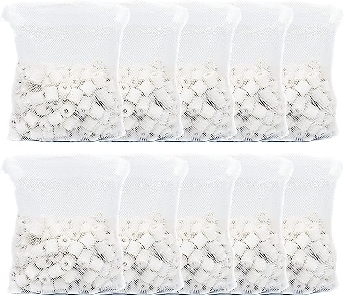 ALEGI Aquarium Premier Bulk Bio Ceramic Rings Filter Media for Fresh Water, Sea Water Fish Tank Canister Filter,Koi Fish Pond Reef Filter (10 lbs)