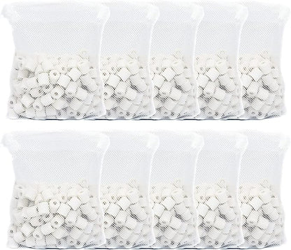ALEGI Aquarium Premier Bulk Bio Ceramic Rings Filter Media for Fresh Water, Sea Water Fish Tank Canister Filter,Koi Fish Pond Reef Filter (10 lbs)