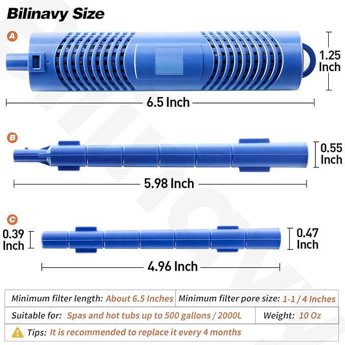 Spa in-Filter Mineral Sticks Parts for Hot Tub Filter Cartridge, Last for 4 Months, Blue, 2PCS