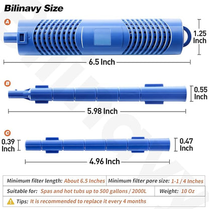 Spa in-Filter Mineral Sticks Parts for Hot Tub Filter Cartridge, Last for 4 Months, Blue, 2PCS