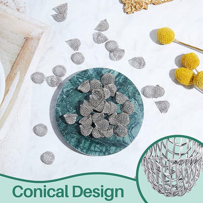 Funrous Stainless Steel Screens 3/4 Inch Conical Design Bowl Screen Filters Metal Filters Screens Filters, Adjustable Size(40 Pcs)