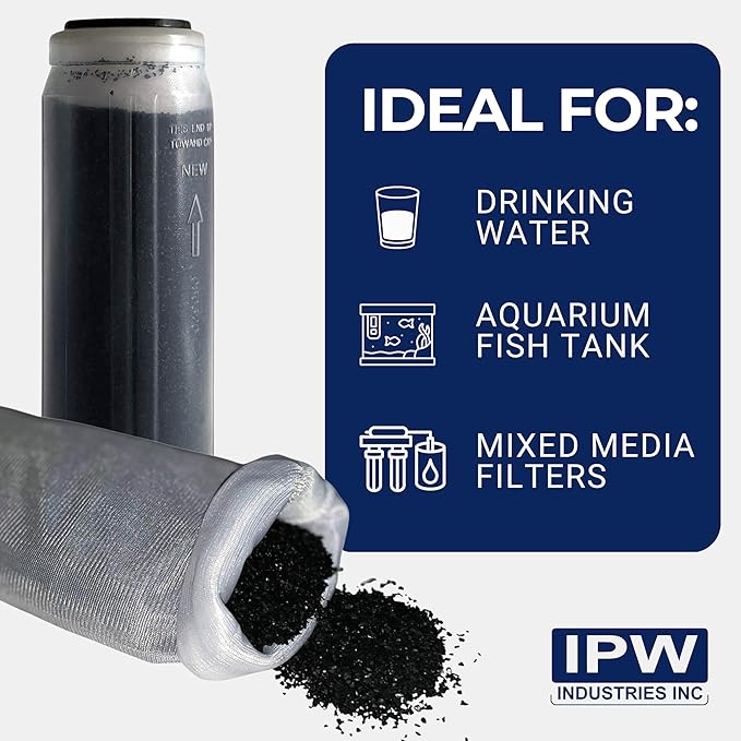 IPW Industries, Inc. - Bulk Activated Carbon - Coconut Shell Granular Activated Charcoal (GAC) for Water Filtration and Replacement Media (20lbs.)