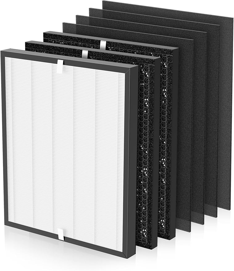 3000 Replacement Filters Compatible with Air Doctor 3000 & 3000M Air Purifiers, Includes 1 High-Efficiency Filter, 2 Carbon Filters, 4 Pre-Filters, Comparable to ADF3001, ADF3002, ADF3003